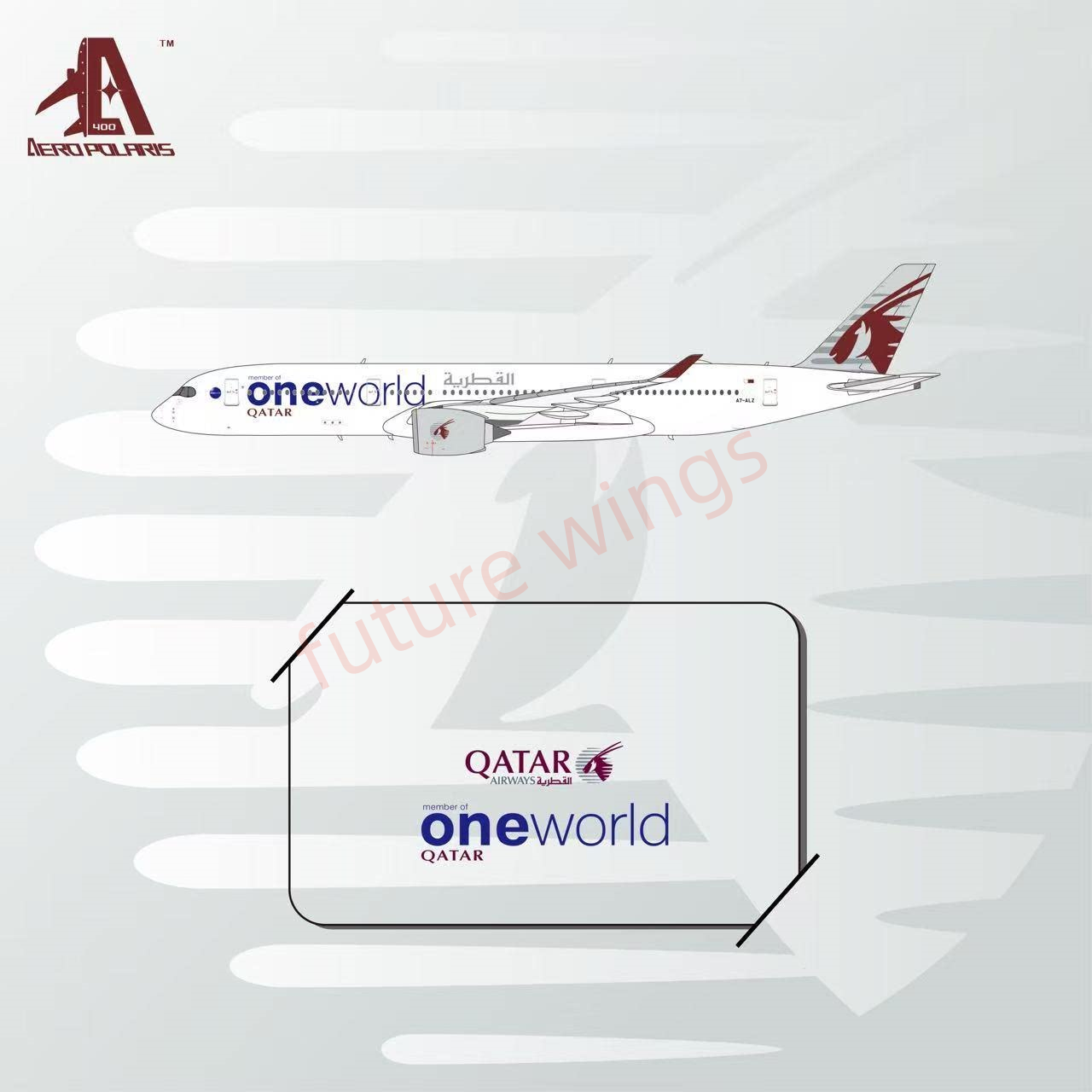 1:400 AeroPolaris Qatar Airways A350-900 A7-ALZ "One World"Aircraft Model+Free Tractor
