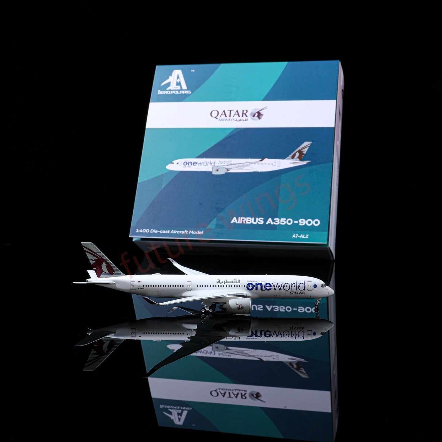 1:400 AeroPolaris Qatar Airways A350-900 A7-ALZ "One World"Aircraft Model+Free Tractor
