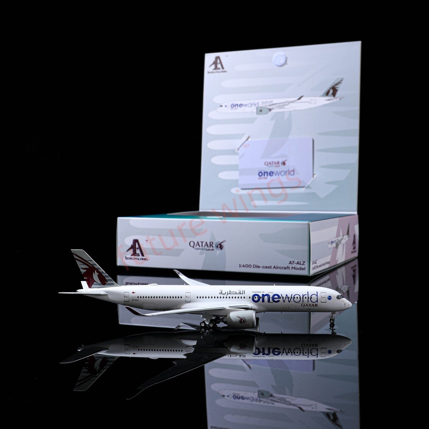 1:400 AeroPolaris Qatar Airways A350-900 A7-ALZ "One World"Aircraft Model+Free Tractor