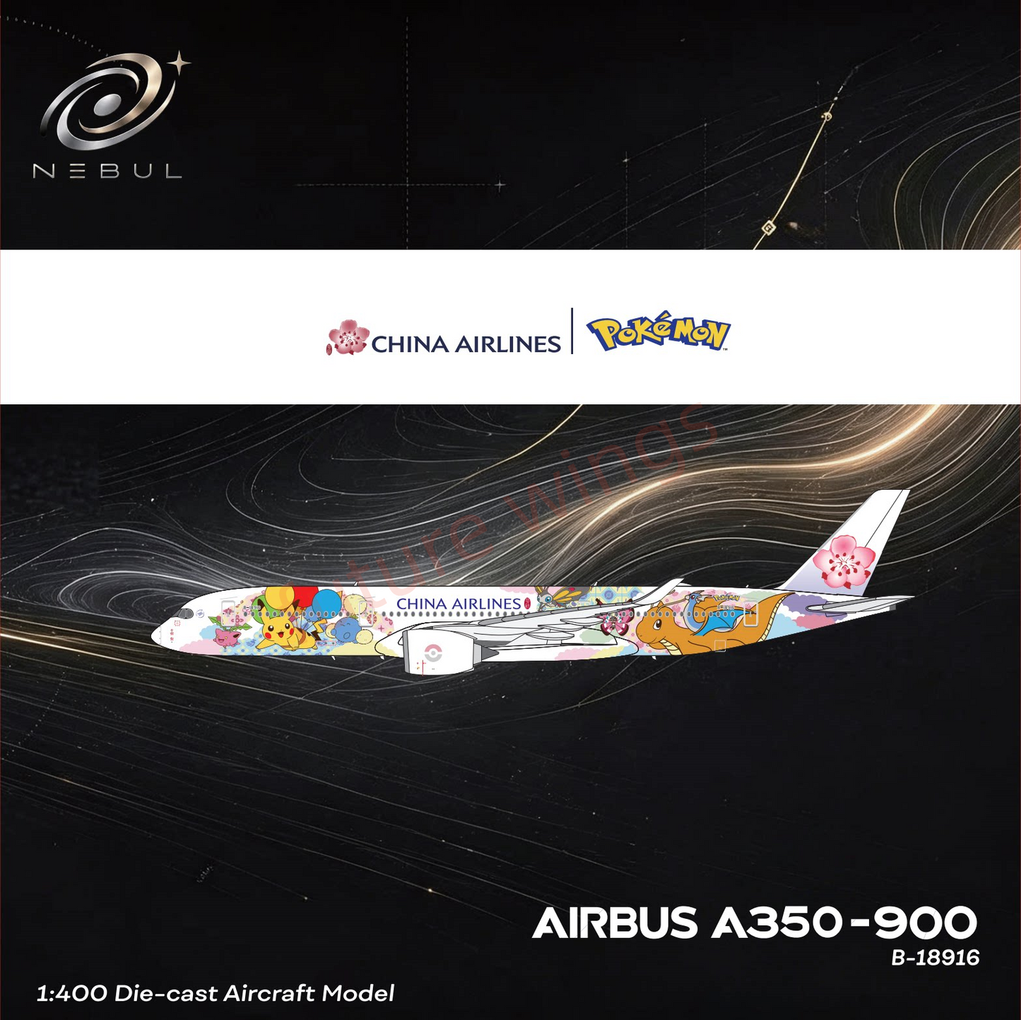1:400 Nebel(AeroPolaris) China Airlines A350-900 B-18916 Aircraft Model+Free Tractor