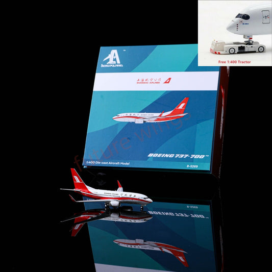 1:400 AeroPolaris ShangHai Airlines B737-700 B-5269 Aircraft Model+Free Tractor