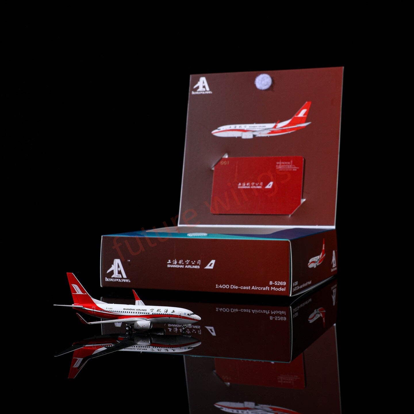 1:400 AeroPolaris ShangHai Airlines B737-700 B-5269 Aircraft Model+Free Tractor