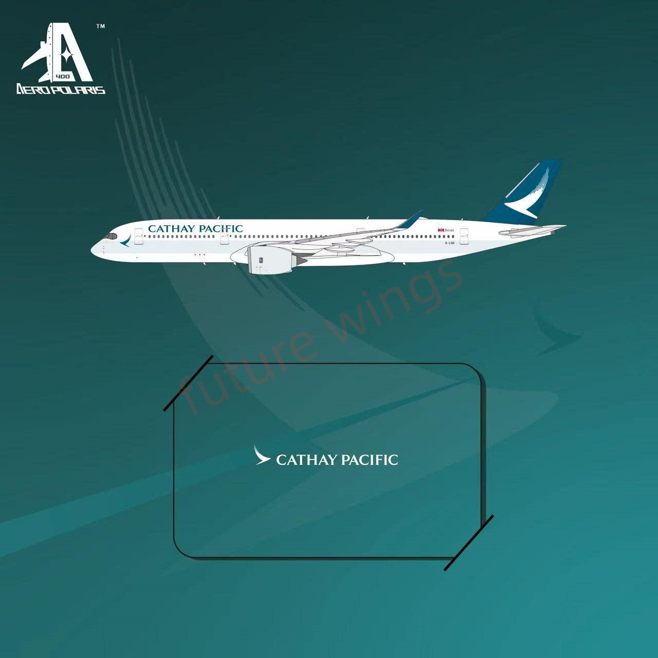 1:400 AeroPolaris Cathay Pacific A350-900 B-LQB Aircraft Model+Free Tractor