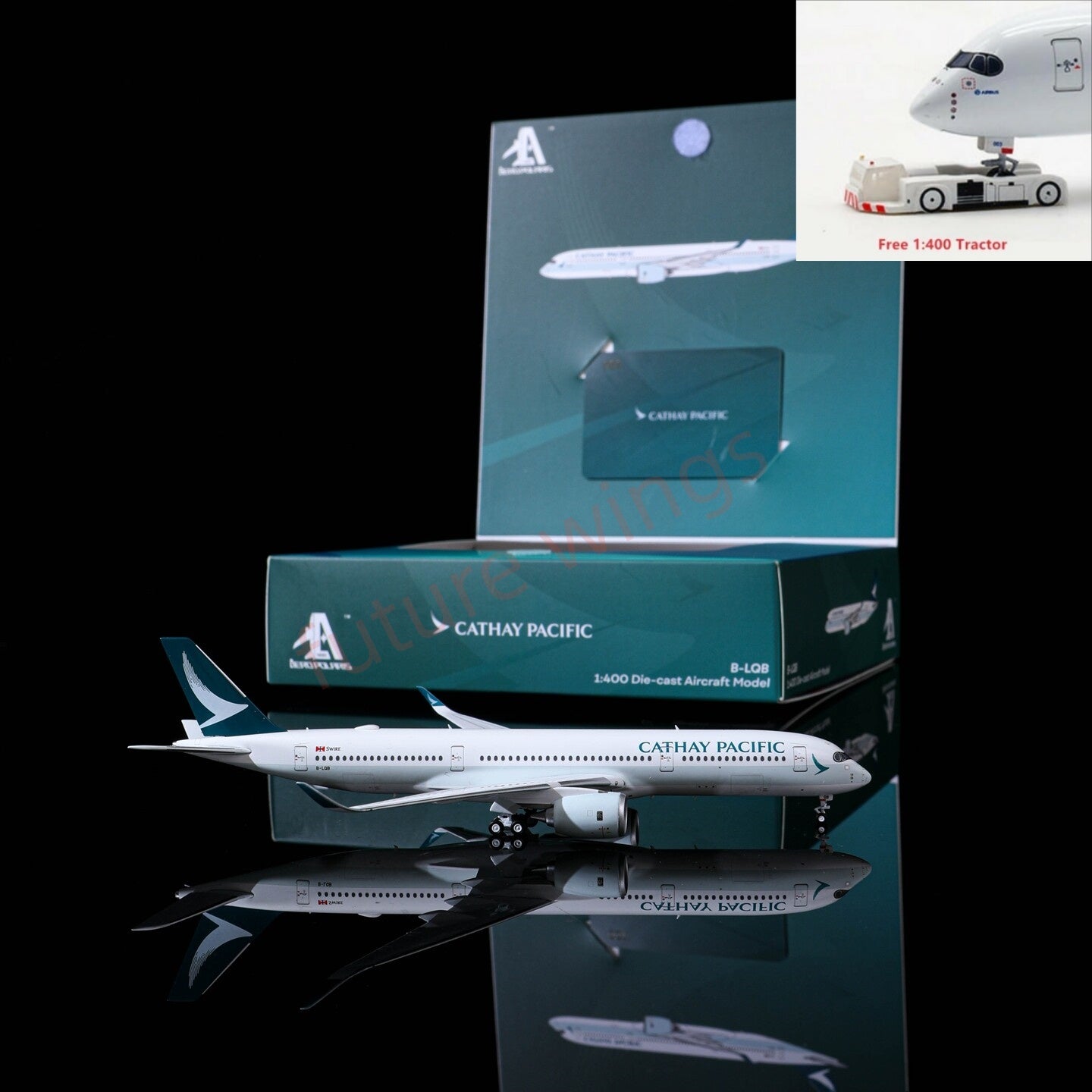 1:400 AeroPolaris Cathay Pacific A350-900 B-LQB Aircraft Model+Free Tractor