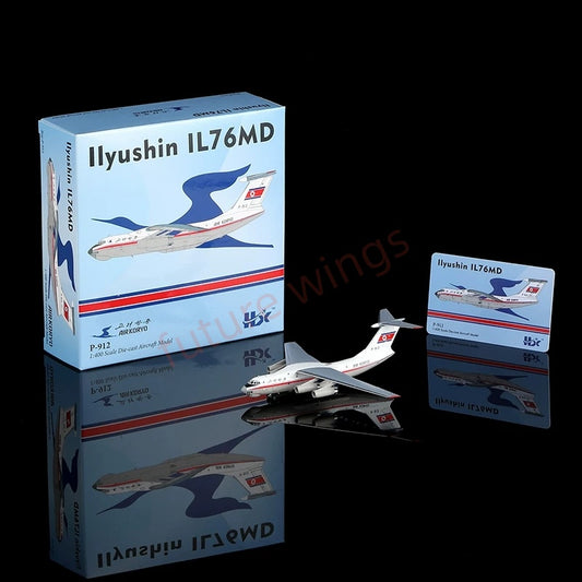 1:400 HX Models Air Ko***** IL-76 P-912 P-913 P-914 Aircraft Model+Free Tractor