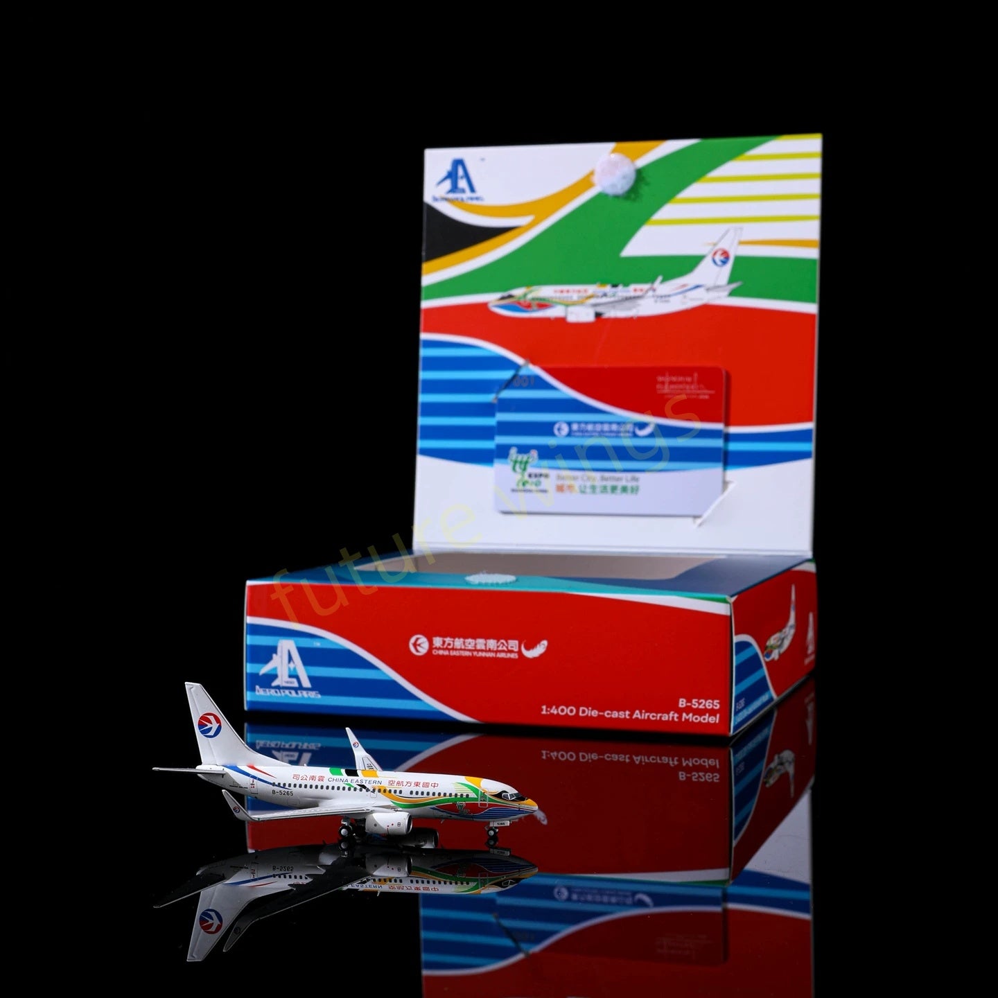 1:400 AeroPolaris China Eastern Airlines B737-700 B-5265 Aircraft Model+Free Tractor
