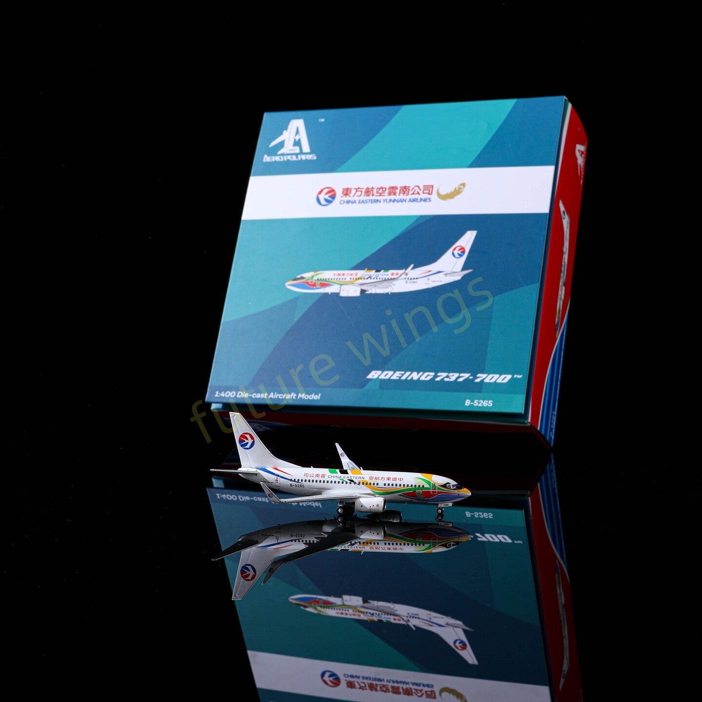 1:400 AeroPolaris China Eastern Airlines B737-700 B-5265 Aircraft Model+Free Tractor