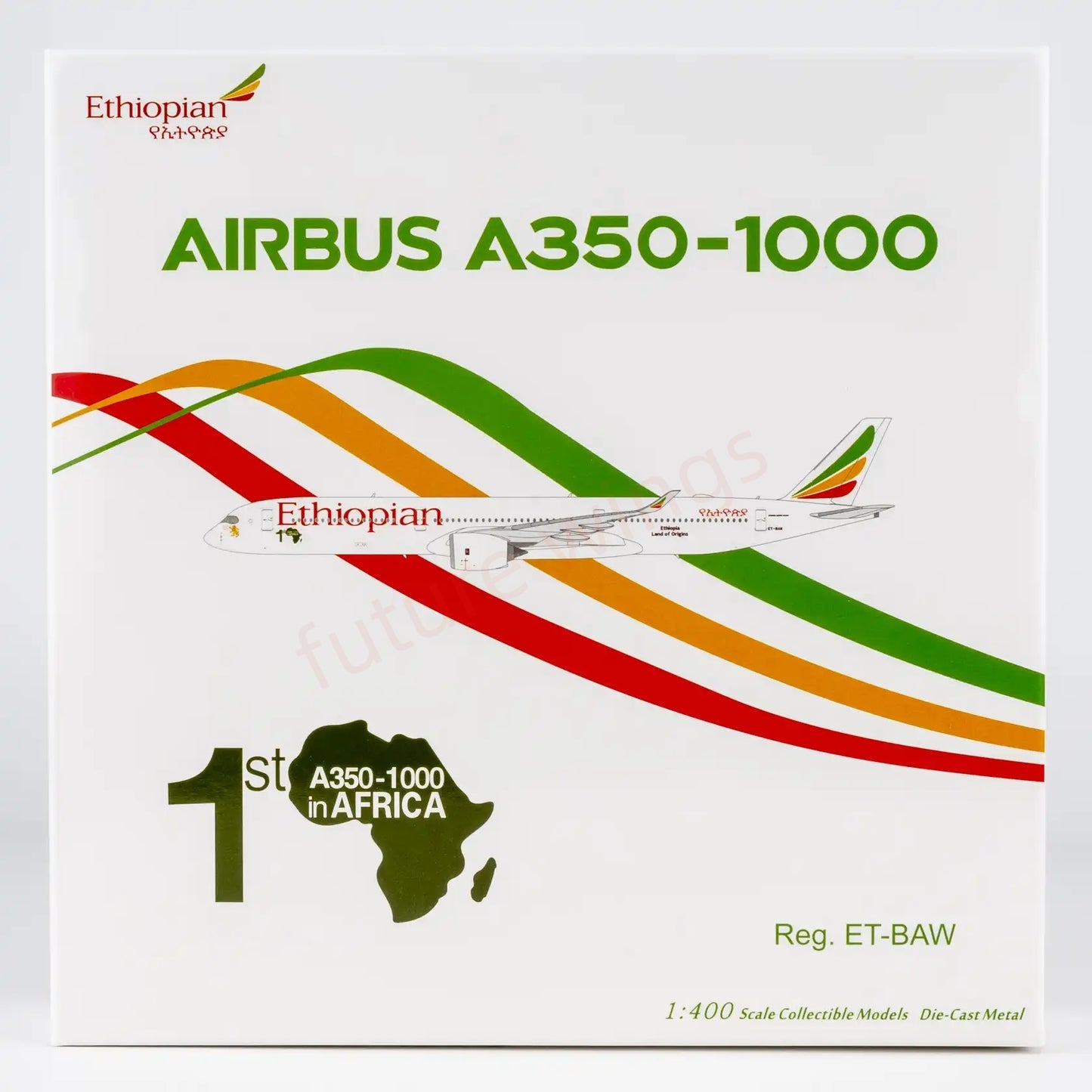 1:400 NG Models NG57036 Ethiopian Airlines A350-1000 ET-BAW Aircraft Model+Free Tractor