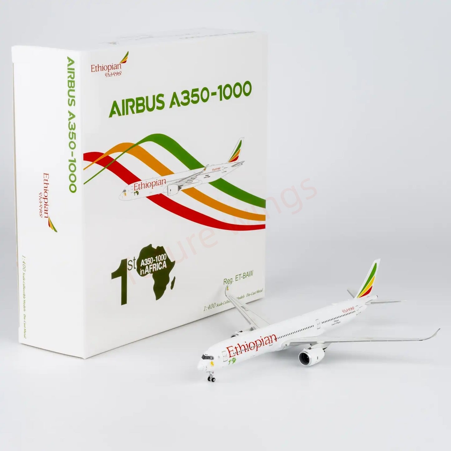 1:400 NG Models NG57036 Ethiopian Airlines A350-1000 ET-BAW Aircraft Model+Free Tractor