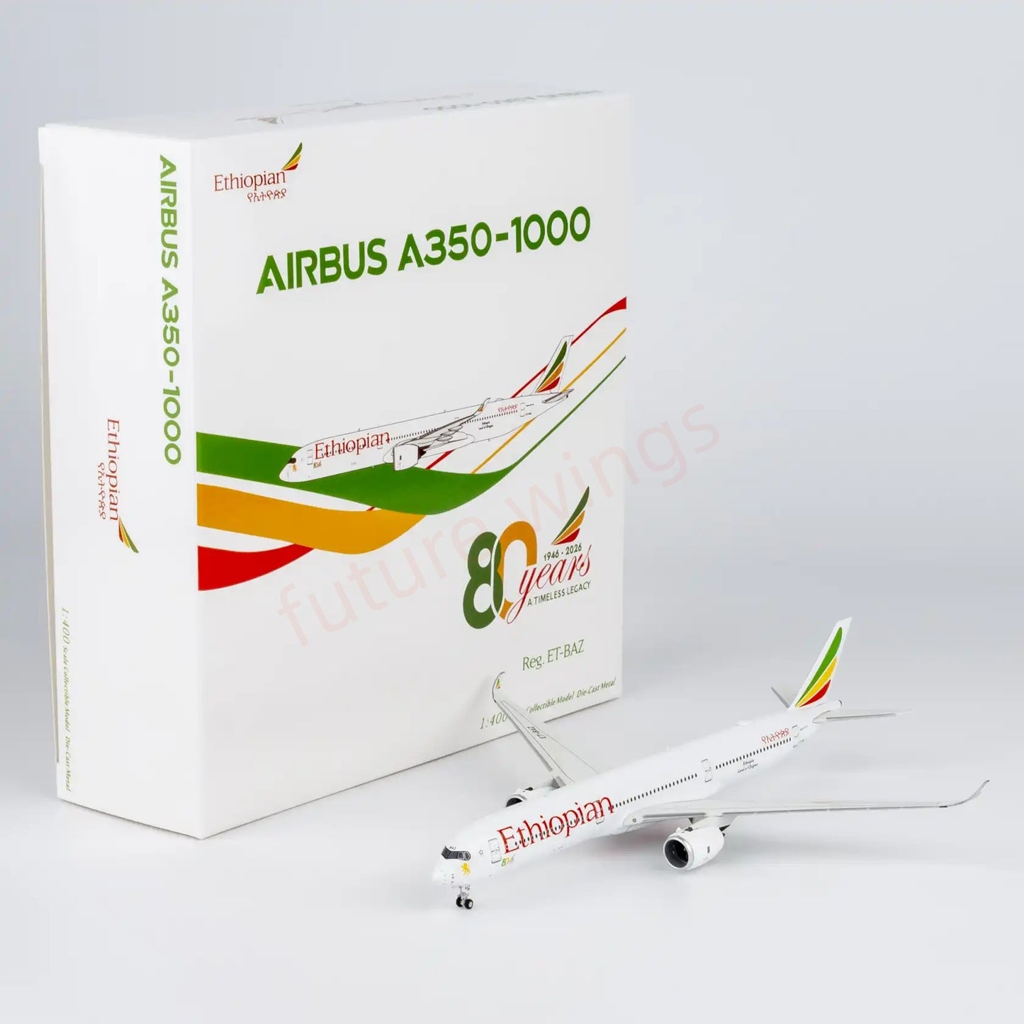1:400 NG Models NG57035 Ethiopian Airlines A350-1000 ET-BAZ Aircraft Model+Free Tractor