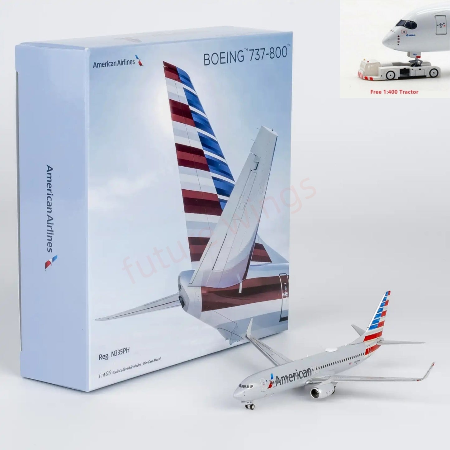 1:400 NG Models NG58261 American Airlines B737-800 N883NN Aircraft Model+Free Tractor
