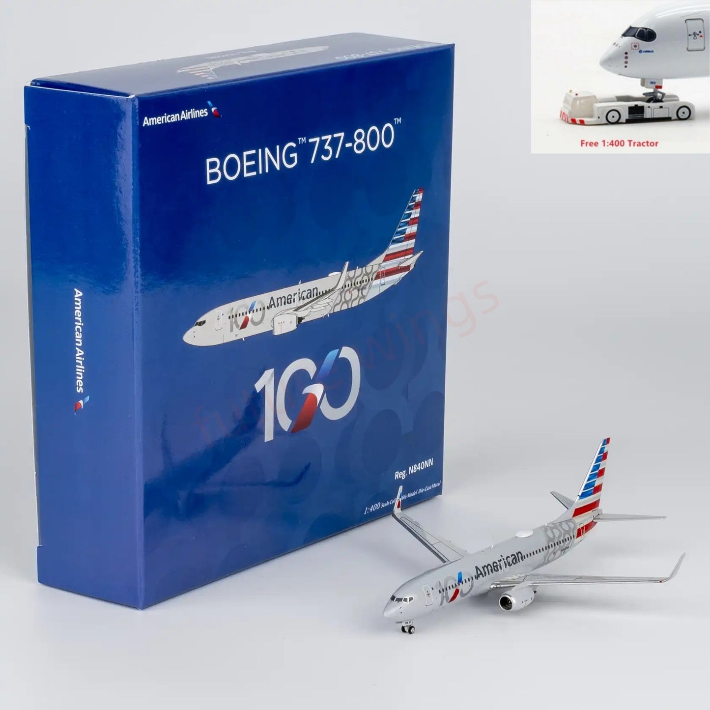 1:400 NG Models NG58259 American Airlines B737-800 N883NN Aircraft Model+Free Tractor