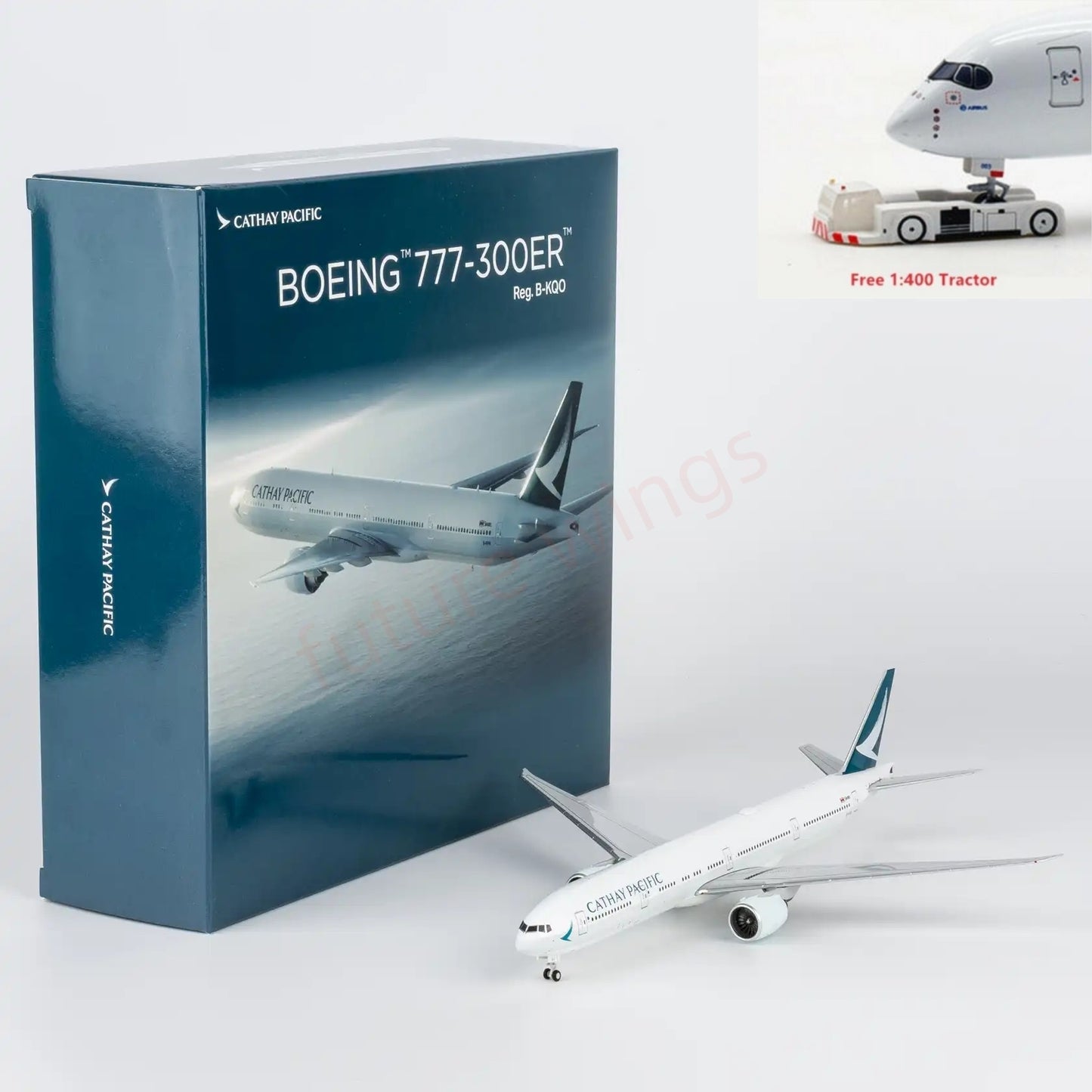1:400 NG Models NG73105 Cathay Pacific B777-300ER B-KQO Aircraft Model+Free Tractor