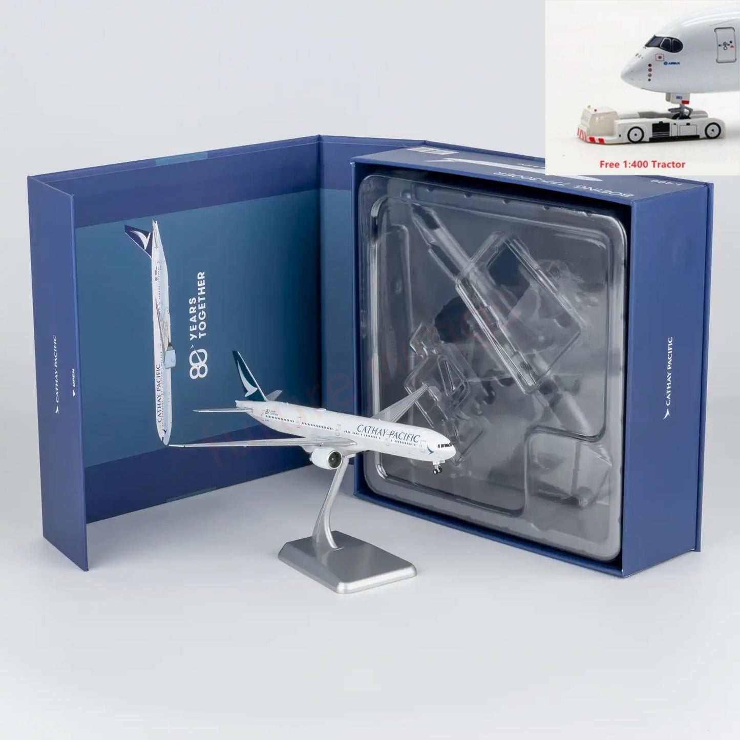 1:400 NG Models NG73107 Cathay Pacific B777-300ER B-KQO "80years" "Luxury Package" Aircraft Model+Free Tractor