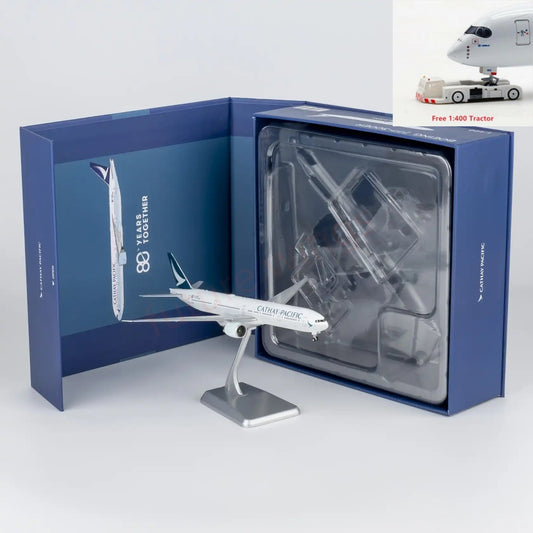 1:400 NG Models NG73107 Cathay Pacific B777-300ER B-KQO "80years" "Luxury Package" Aircraft Model+Free Tractor