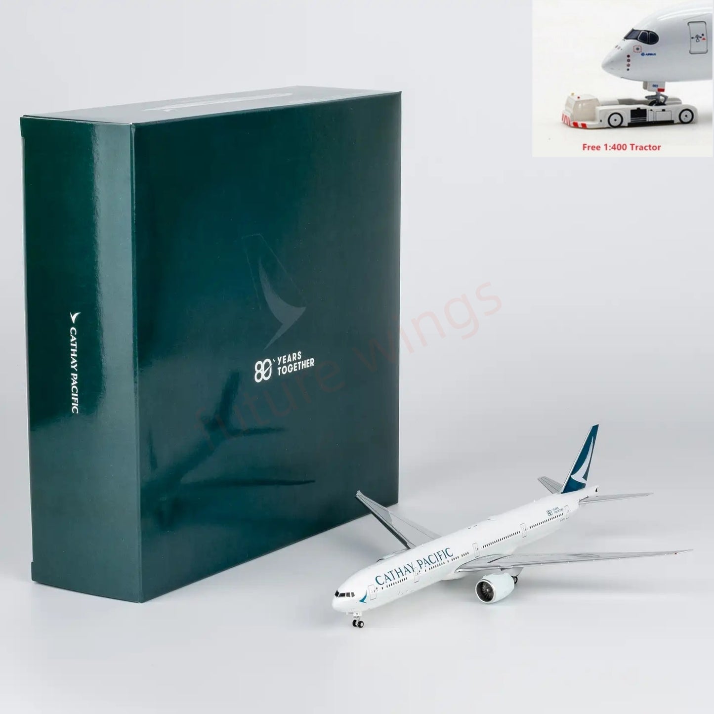 1:400 NG Models NG73108 Cathay Pacific B777-300ER B-KQO "80years" Aircraft Model+Free Tractor
