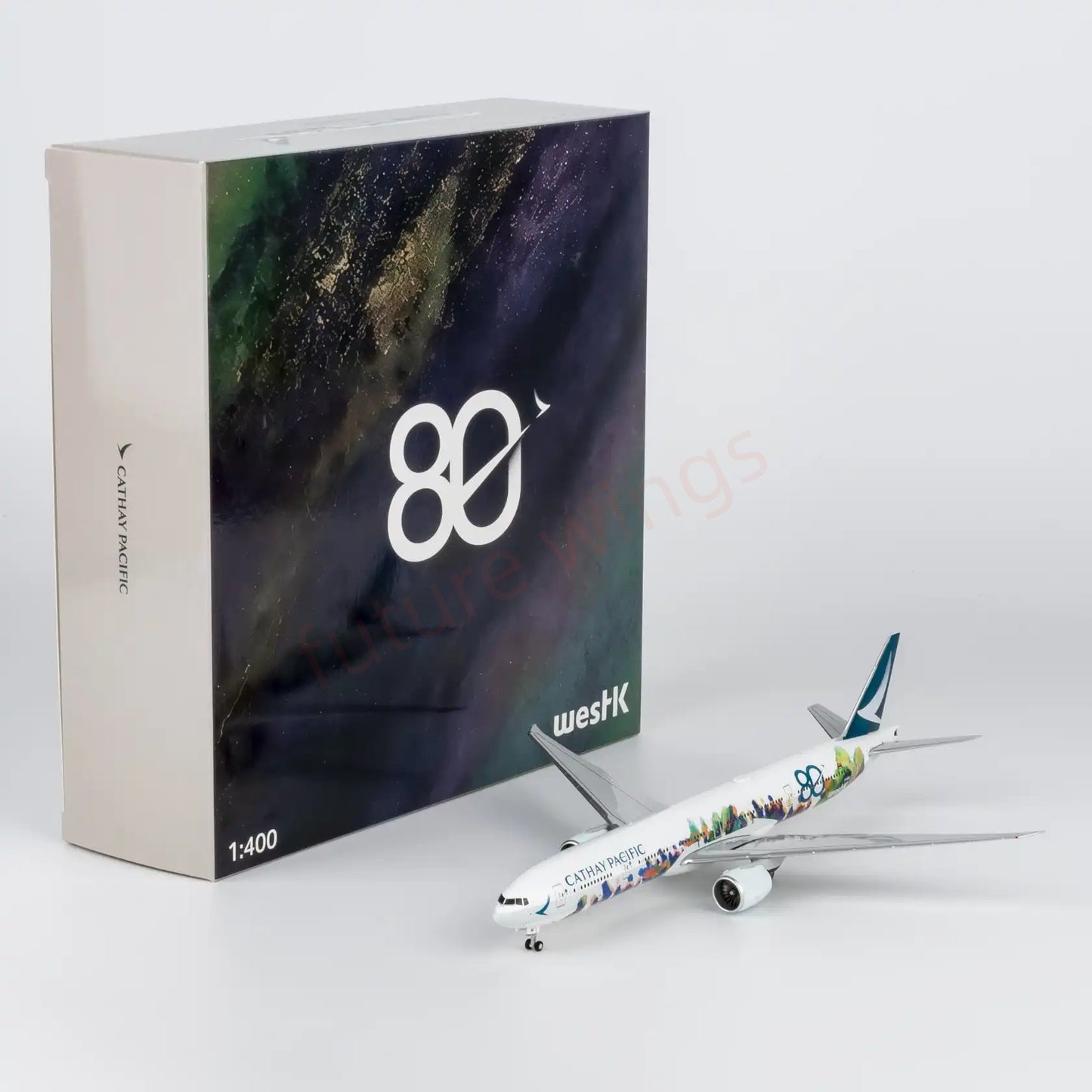 1:400 NG Models NG73110 Cathay Pacific B777-300ER B-KQU "80years" Aircraft Model+Free Tractor