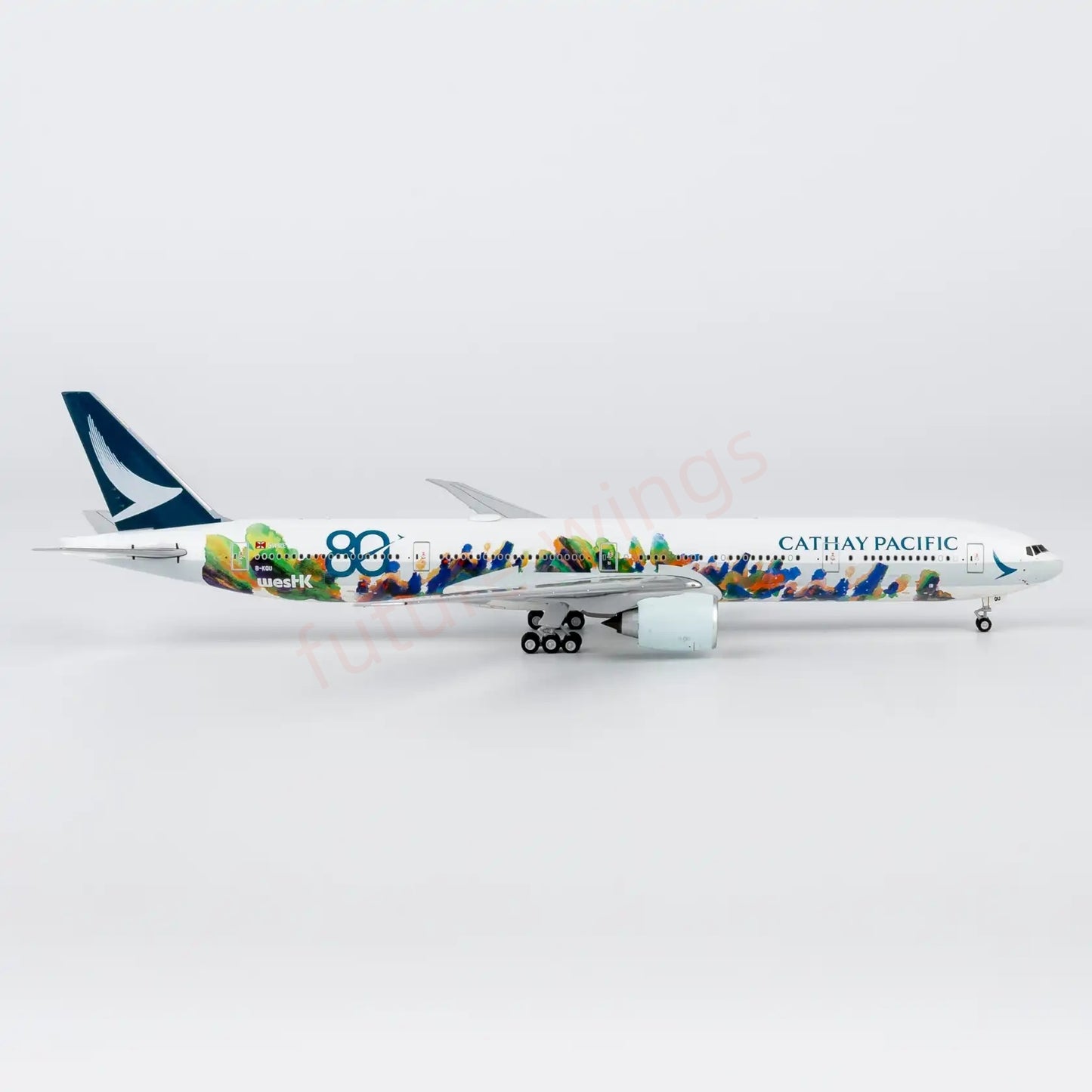 1:400 NG Models NG73110 Cathay Pacific B777-300ER B-KQU "80years" Aircraft Model+Free Tractor