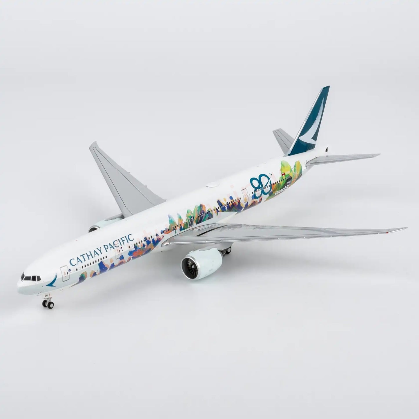 1:400 NG Models NG73110 Cathay Pacific B777-300ER B-KQU "80years" Aircraft Model+Free Tractor