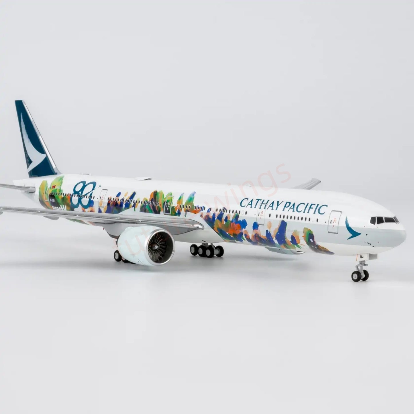 1:400 NG Models NG73110 Cathay Pacific B777-300ER B-KQU "80years" Aircraft Model+Free Tractor