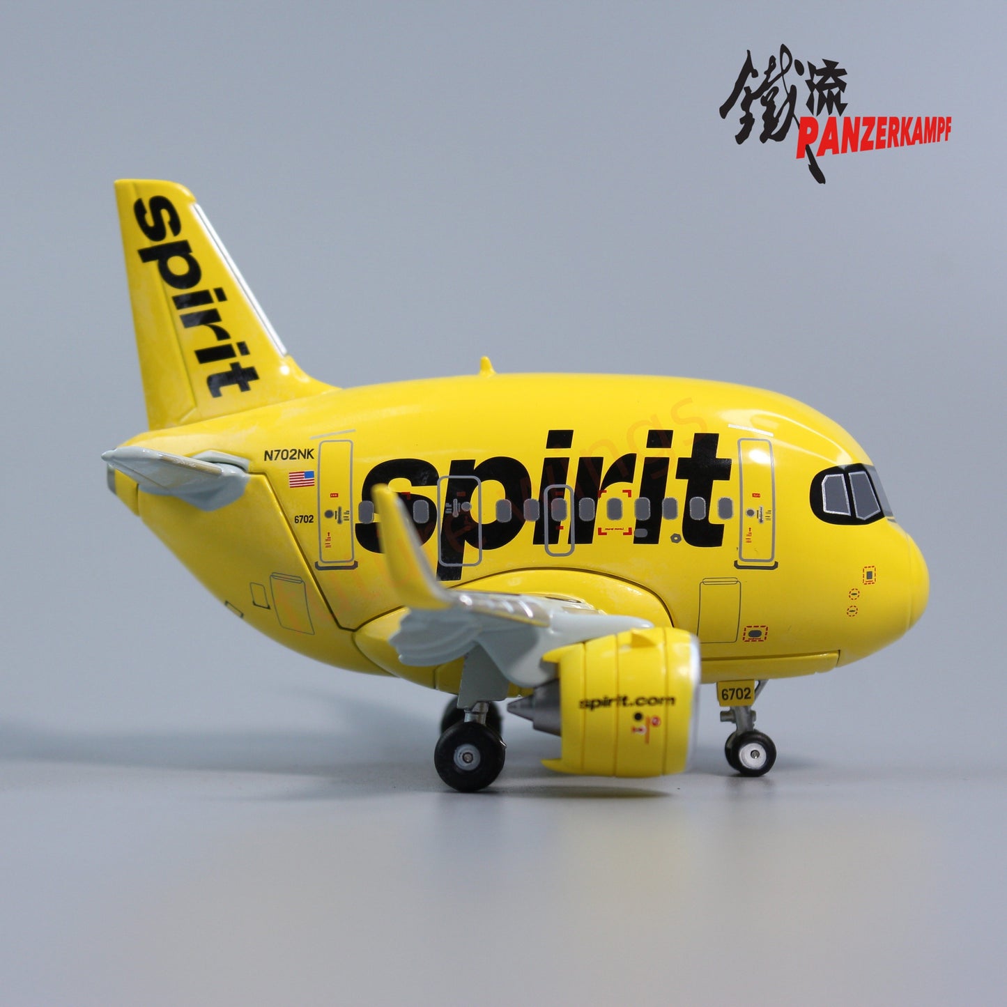 Panzerkampf Cute Series Q Models Diecast Q Airplane Models--Sprit Airlines A321neo