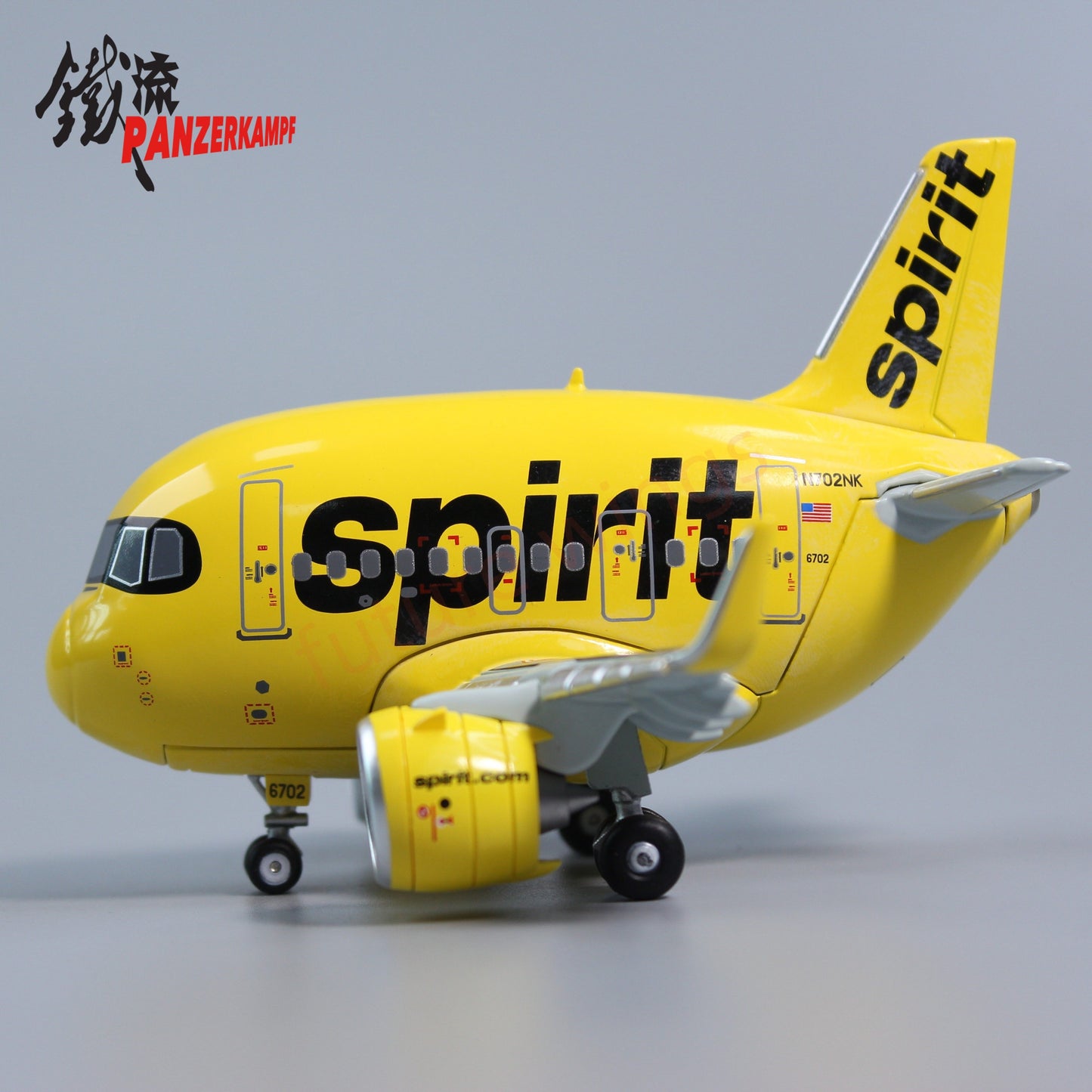Panzerkampf Cute Series Q Models Diecast Q Airplane Models--Sprit Airlines A321neo