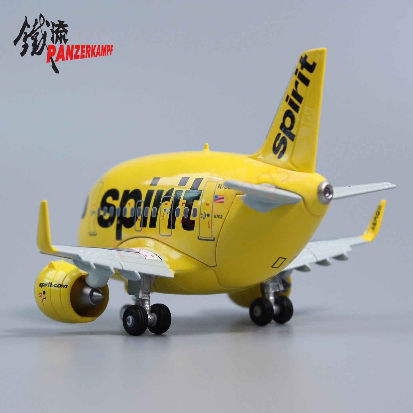 Panzerkampf Cute Series Q Models Diecast Q Airplane Models--Sprit Airlines A321neo
