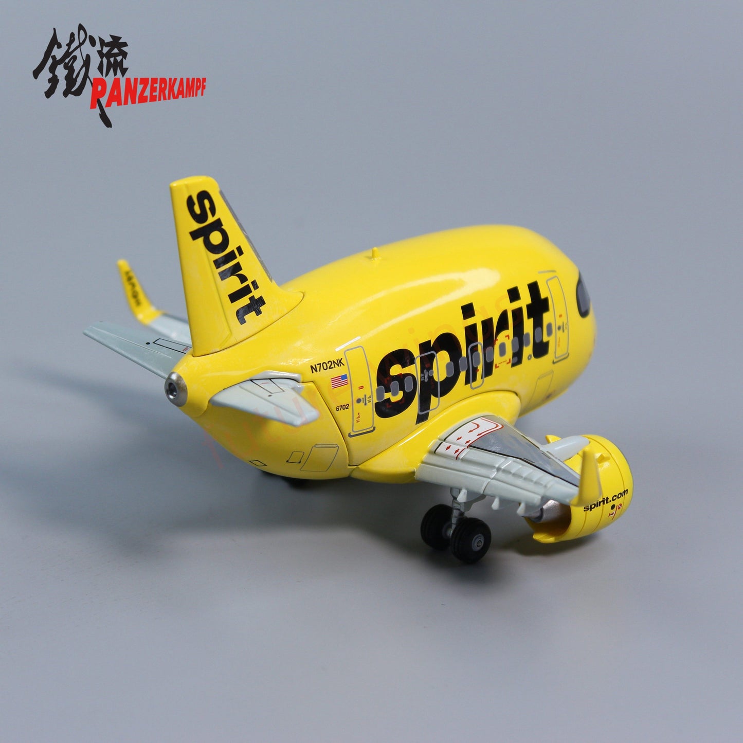 Panzerkampf Cute Series Q Models Diecast Q Airplane Models--Sprit Airlines A321neo