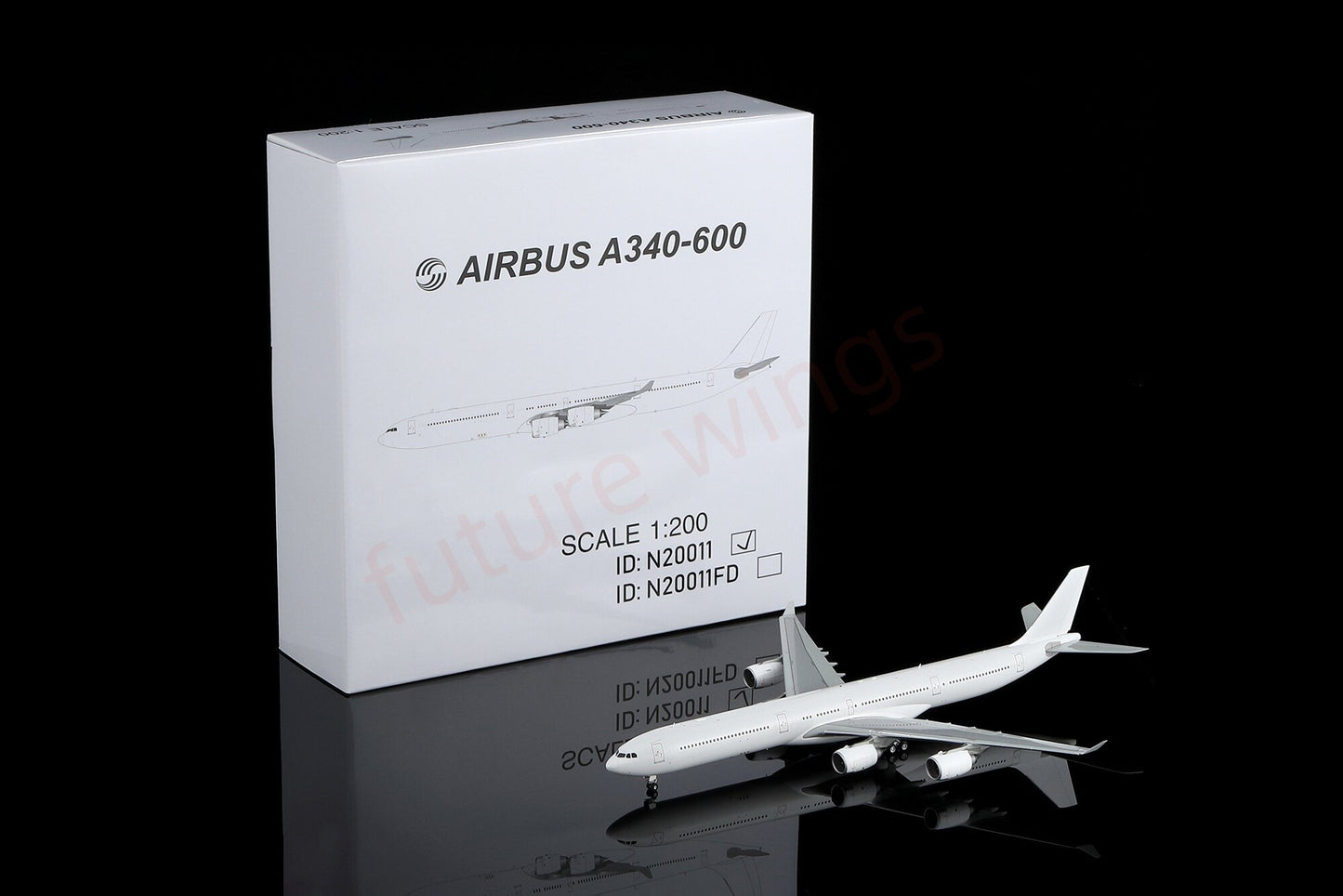 1:200 SQ Wings A340-600 Blank Aircraft Model With Stand
