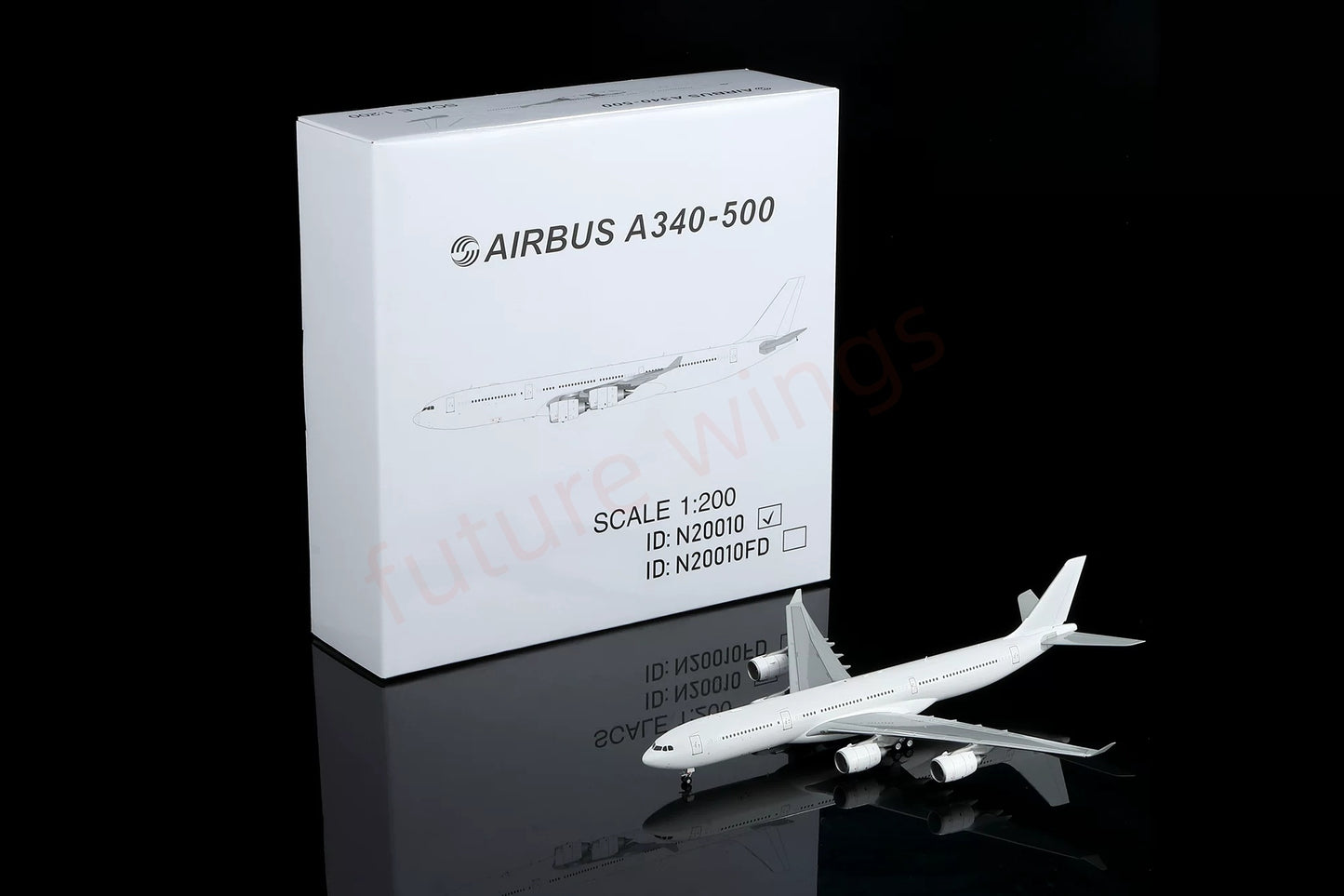 1:200 SQ Wings A340-500 Blank Aircraft Model With Stand