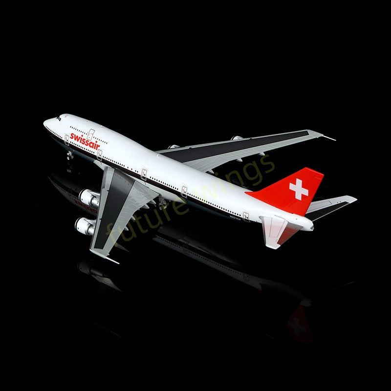 1:400 HX Models Swiss Air B747-300 N211GF/HB-IGF Aircraft Model+Free Tractor