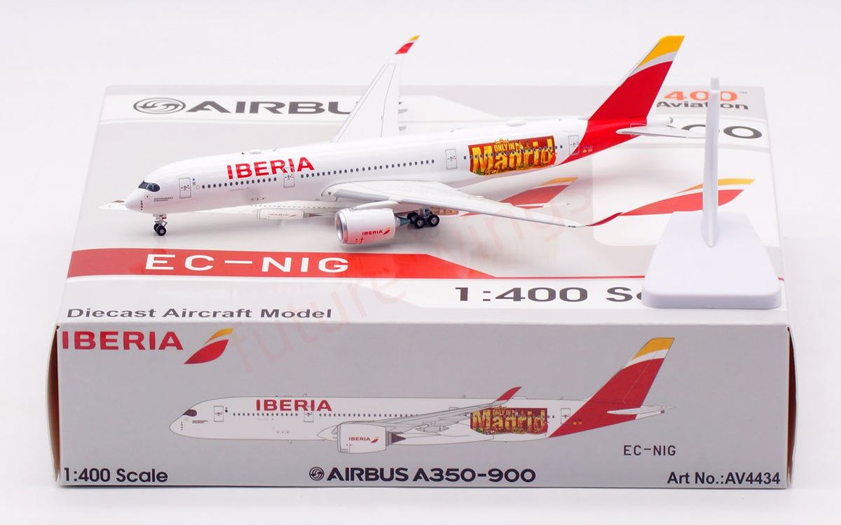 1:400 Aviation400 Iberia A350-900 EC-NIG Aircraft Model+Free Tractor and Stand
