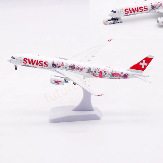 1:400 Aviation400 Swiss A350-900 HB-IFA Aircraft Model+Free Tractor and Stand