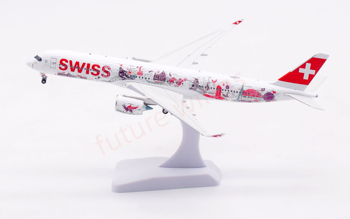 1:400 Aviation400 Swiss A350-900 HB-IFA Aircraft Model+Free Tractor and Stand
