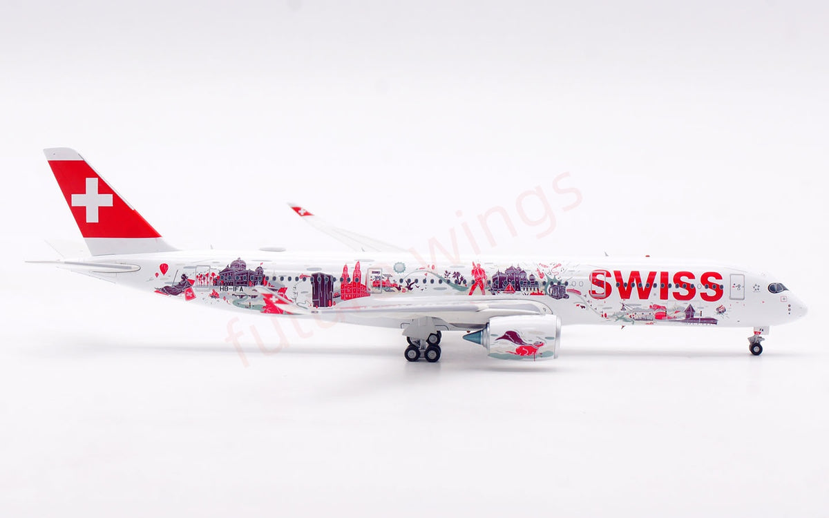 1:400 Aviation400 Swiss A350-900 HB-IFA Aircraft Model+Free Tractor and Stand