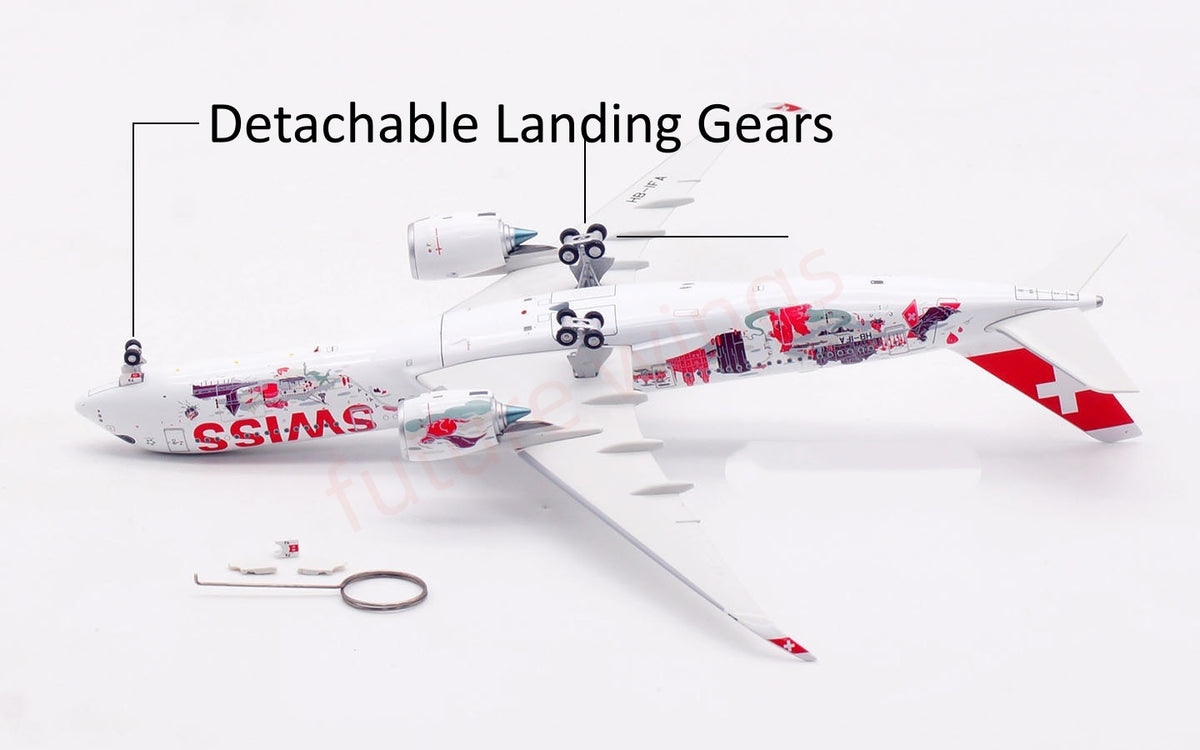 1:400 Aviation400 Swiss A350-900 HB-IFA Aircraft Model+Free Tractor and Stand