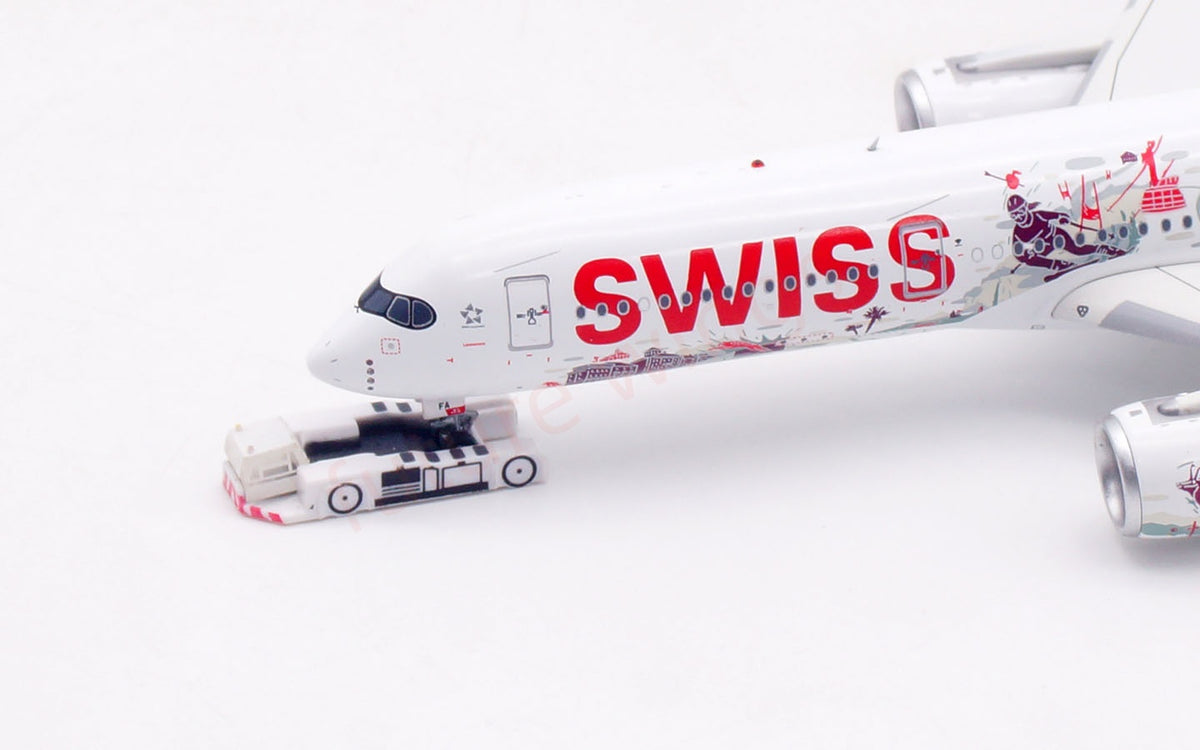 1:400 Aviation400 Swiss A350-900 HB-IFA Aircraft Model+Free Tractor and Stand