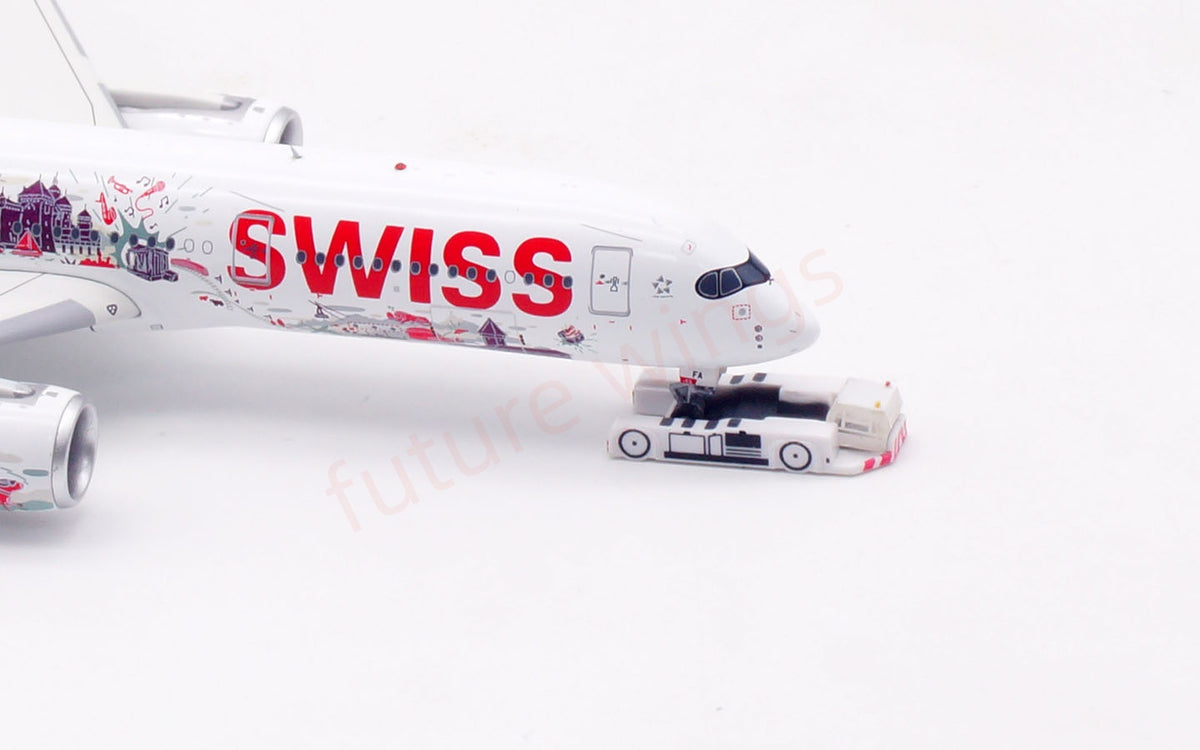 1:400 Aviation400 Swiss A350-900 HB-IFA Aircraft Model+Free Tractor and Stand