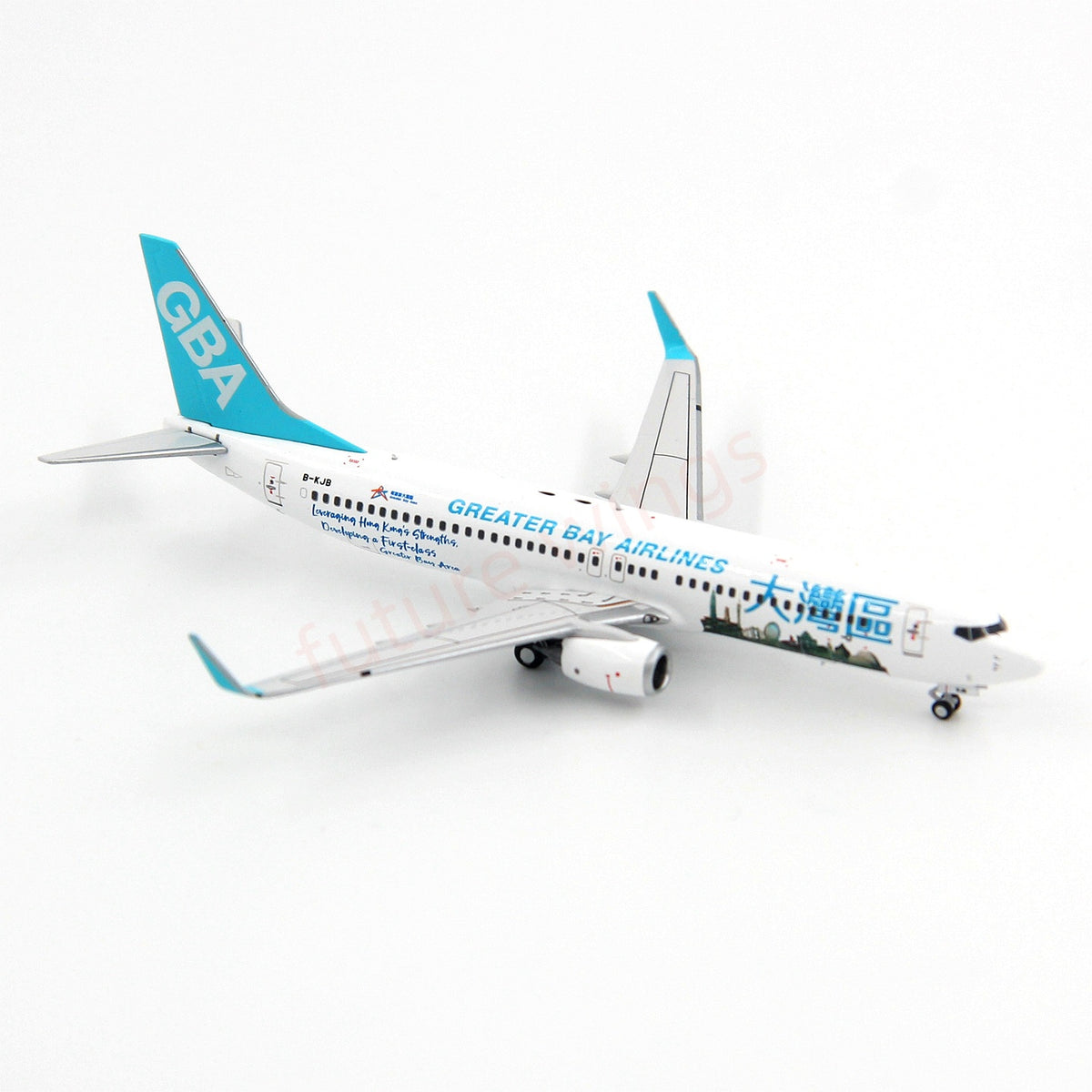 1:400 Geministar Greater Bay Airlines B737-800 B-KJB/KJD Aircraft Model+Free Tractor