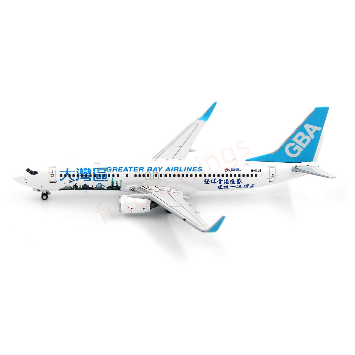 1:400 Geministar Greater Bay Airlines B737-800 B-KJB/KJD Aircraft Model+Free Tractor