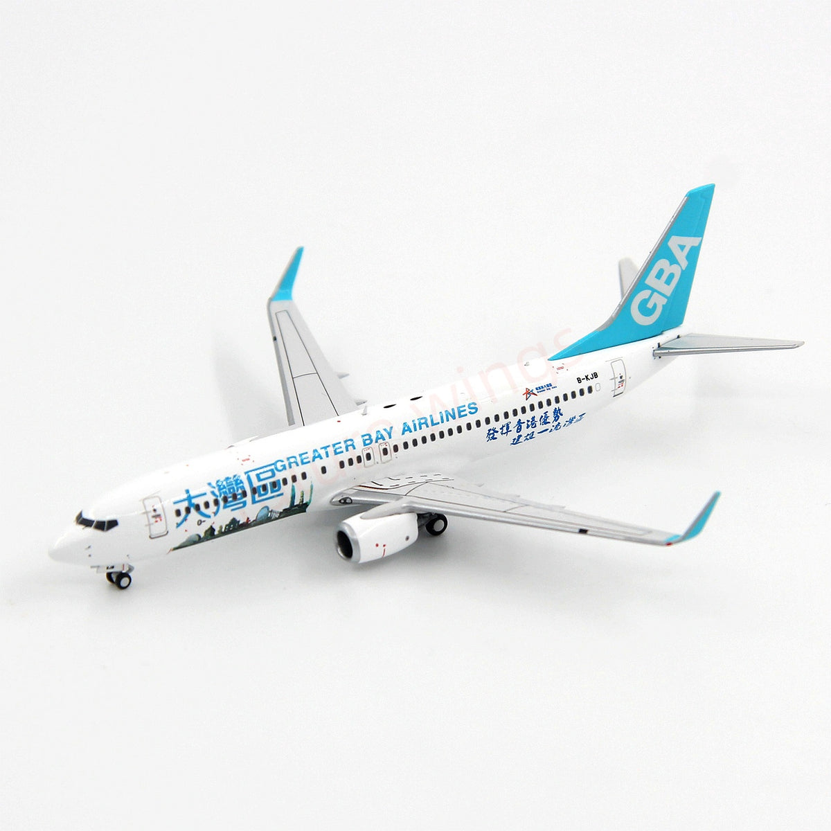 1:400 Geministar Greater Bay Airlines B737-800 B-KJB/KJD Aircraft Model+Free Tractor
