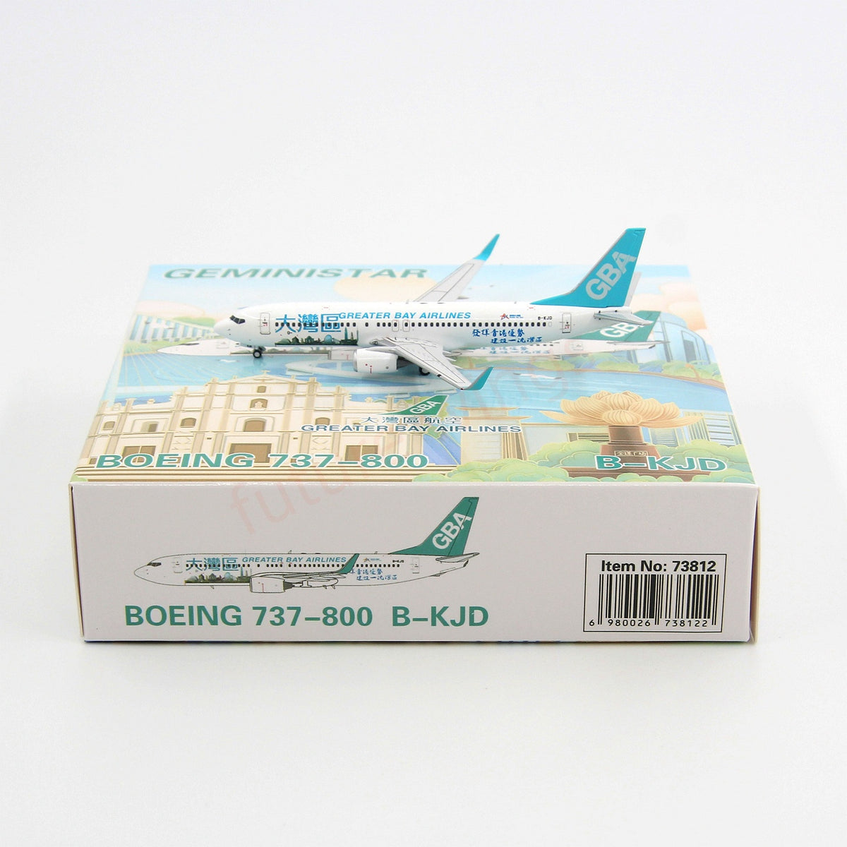 1:400 Geministar Greater Bay Airlines B737-800 B-KJB/KJD Aircraft Model+Free Tractor