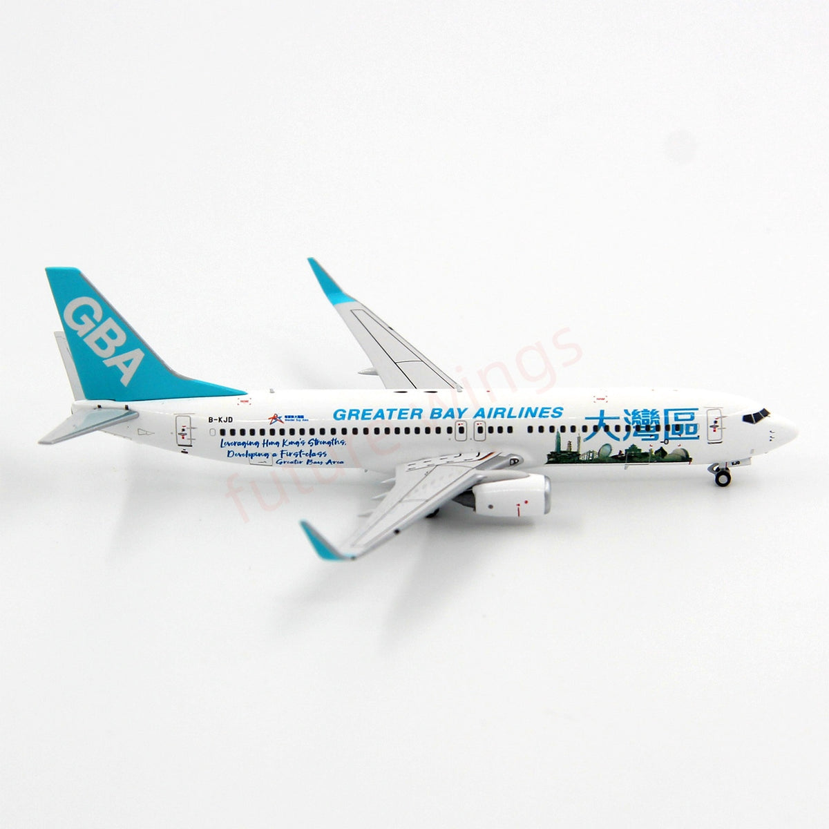 1:400 Geministar Greater Bay Airlines B737-800 B-KJB/KJD Aircraft Model+Free Tractor