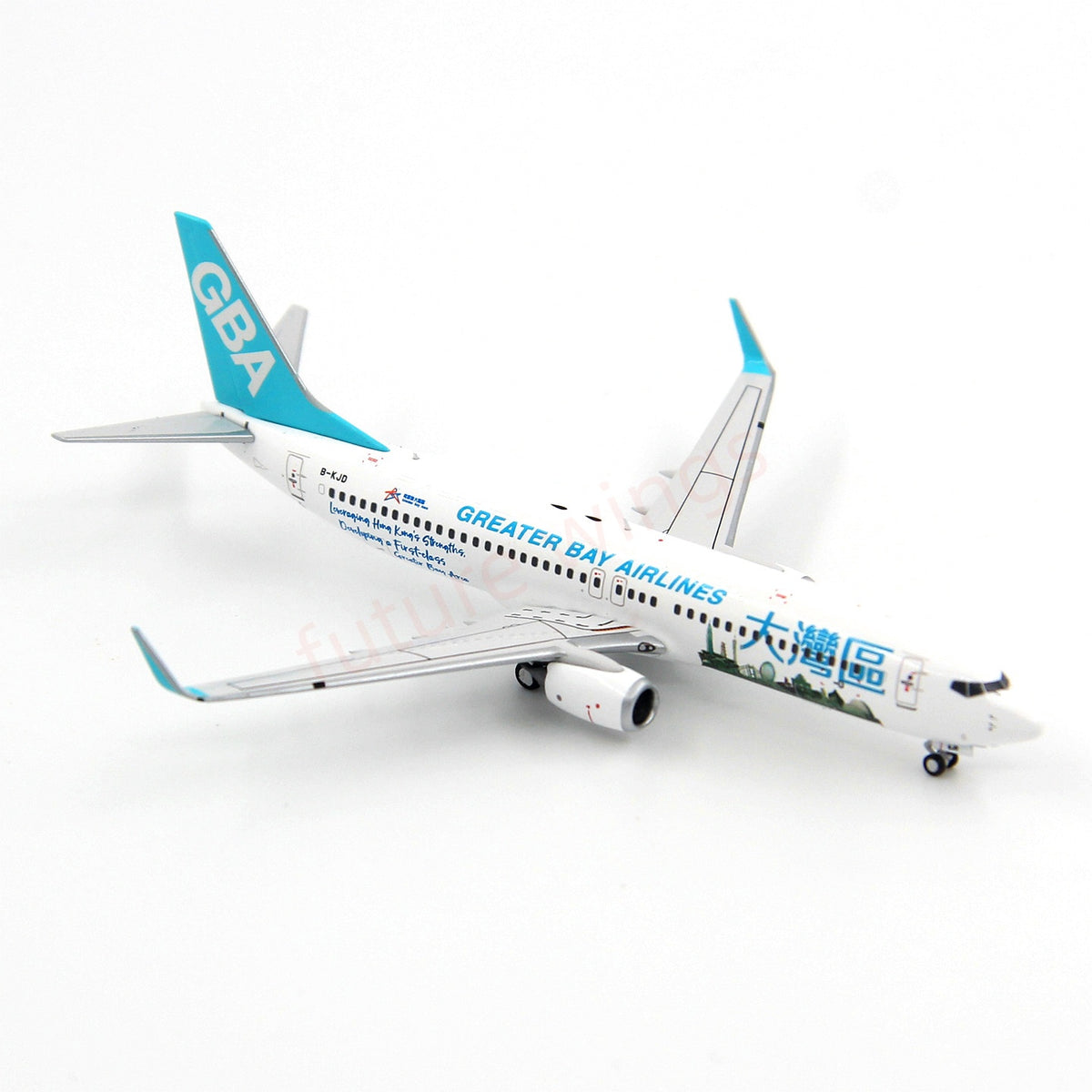 1:400 Geministar Greater Bay Airlines B737-800 B-KJB/KJD Aircraft Model+Free Tractor