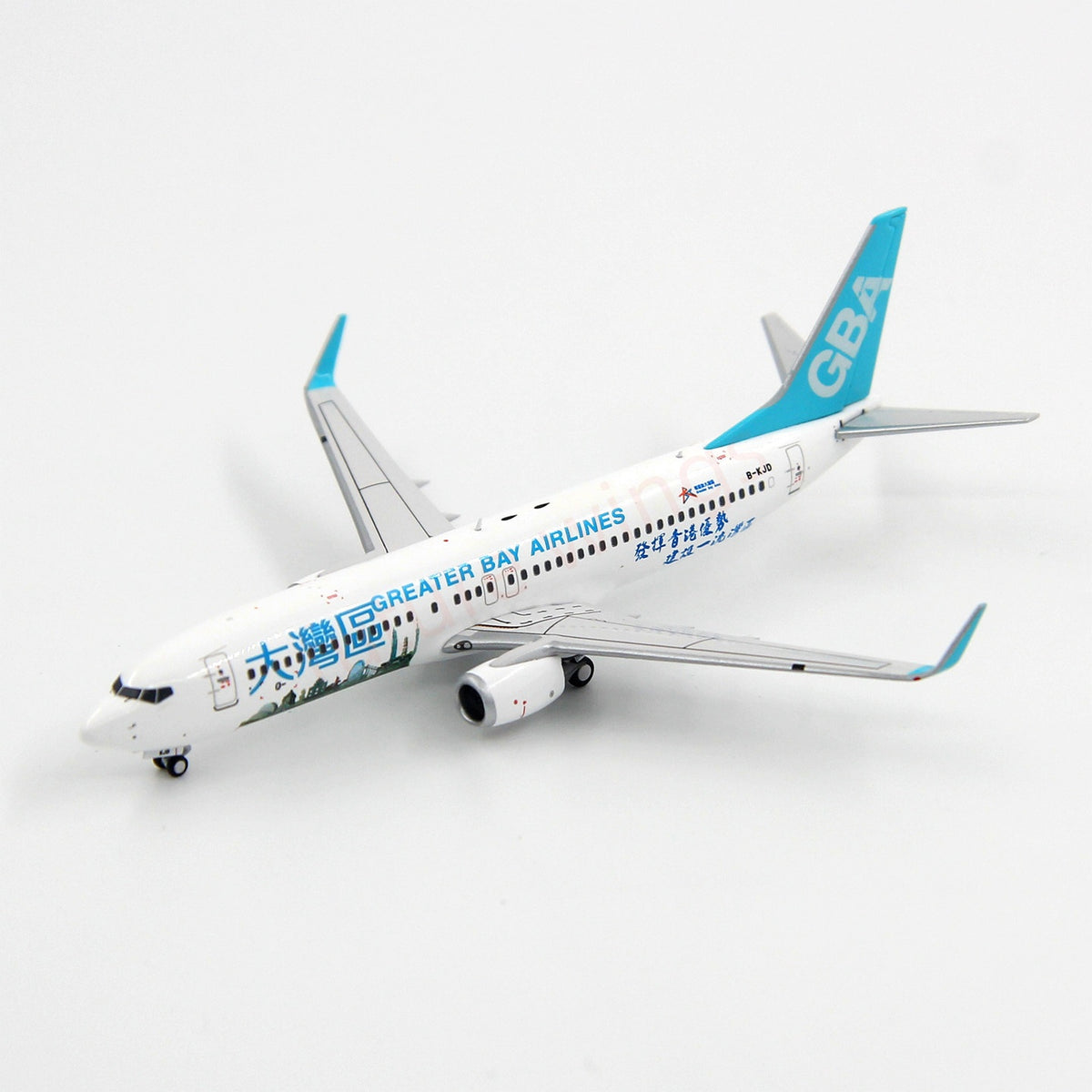 1:400 Geministar Greater Bay Airlines B737-800 B-KJB/KJD Aircraft Model+Free Tractor