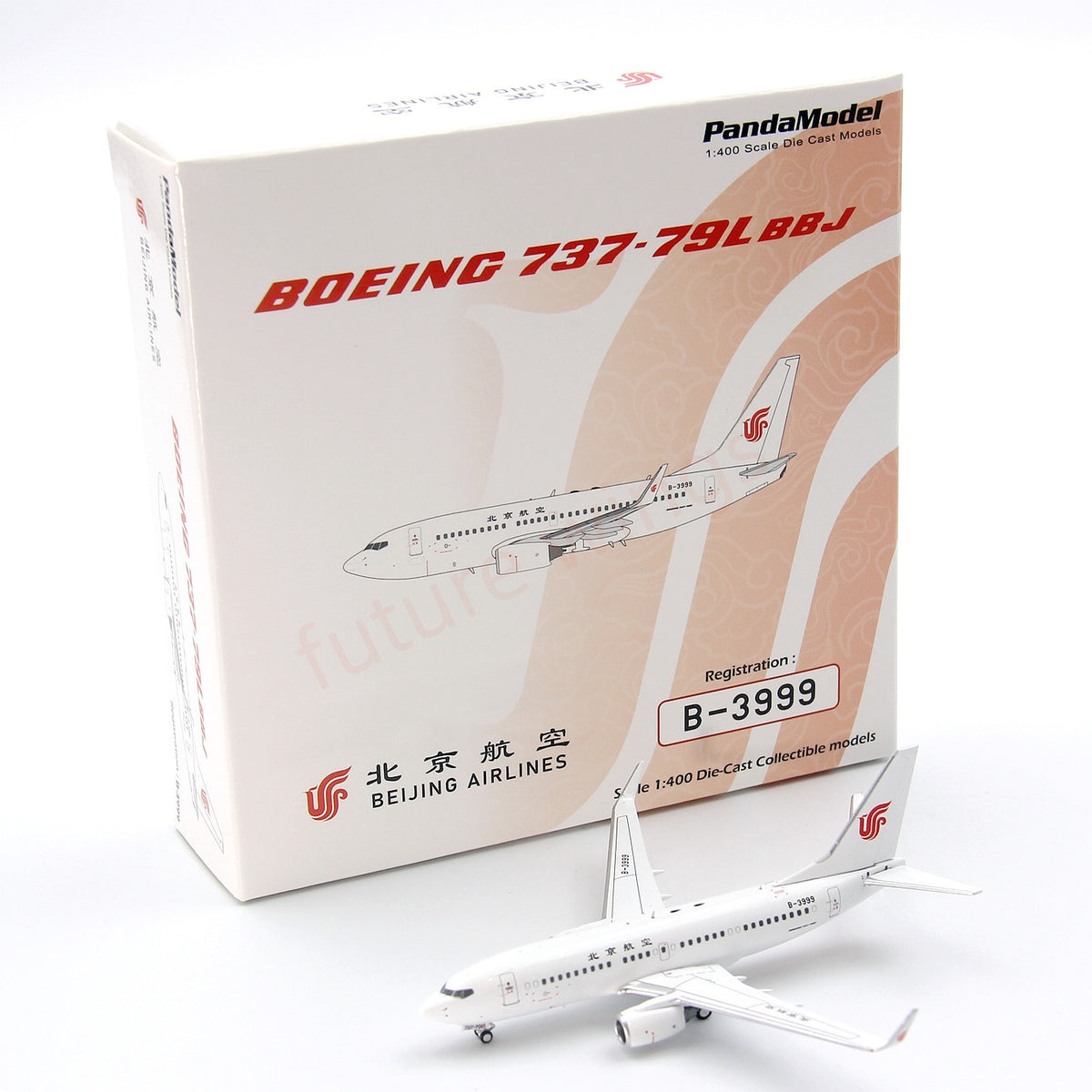 1:400 PandaModel BeiJing Airlines B737-700 B-3999 Aircraft Model+Free Tractor