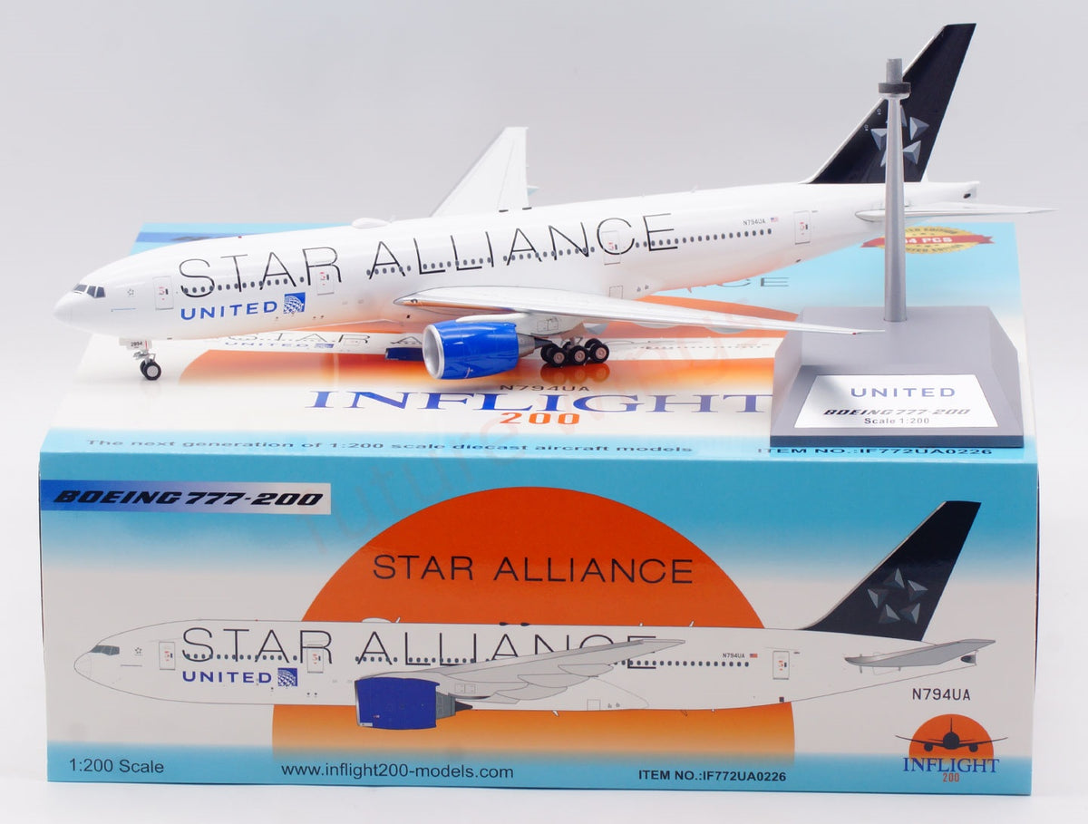 1:200 InFlight200 United Airlines B777-200 N794UA Diecast Aircraft Model