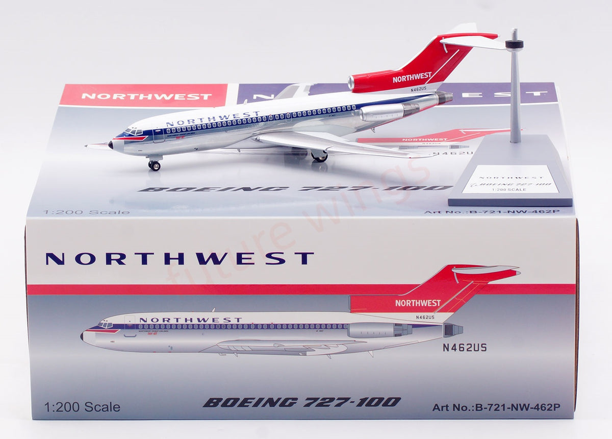 1:200 B-Models(InFlight200) Northwest Airlines B727-100 N462US Diecast Aircraft Model