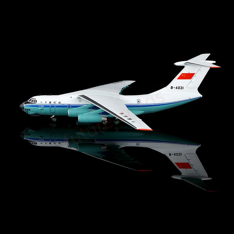 1:400 YY Wings China United Airlines IL-76MD B-4031 B-4032 Aircraft Model+Free Tractor