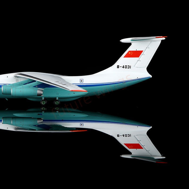 1:400 YY Wings China United Airlines IL-76MD B-4031 B-4032 Aircraft Model+Free Tractor